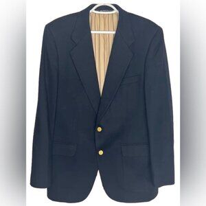 Kingsridge 100%‎ PURE WOOL USA🇺🇸TAILORED 2 Button Blazer Shoulder Pads LARGE